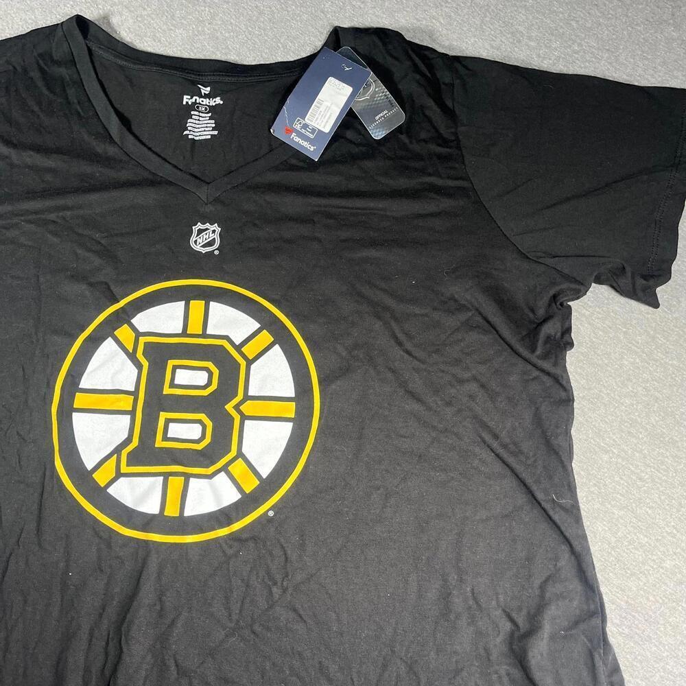 NWT Reebok NHL Boston Bruins Woman’s 3x Pastrnak #88 Black V-Neck T-Shirt Jersey